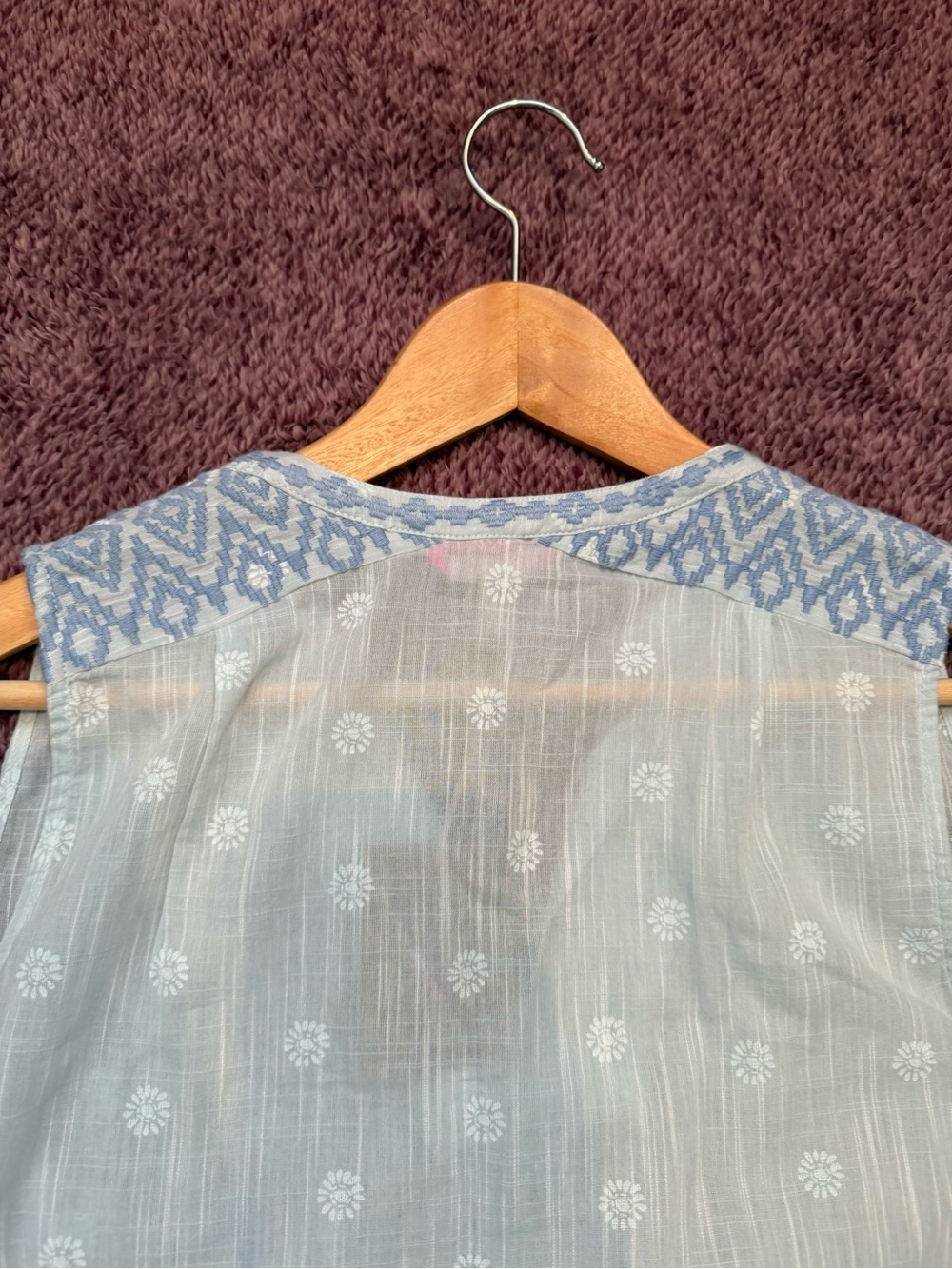Joules Pale Blue Embroidered Sleeveless Cotton Camisole - Picture 11 of 13
